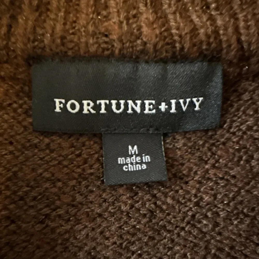 Fortune & Ivy Womens M Boho Fall Color block Stripe Lightweight Sweater Academia - Picture 3 of 9